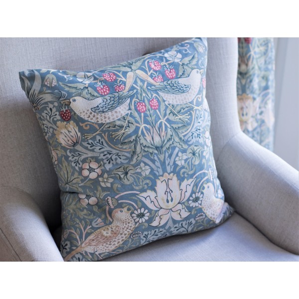 William Morris Square Cushions Strawberry Thief Slate - Prices start for 2